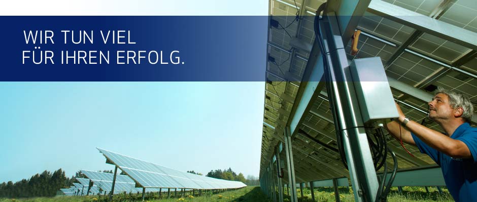Sybac Solar bietet im Bereich Solaranlagen alles aus einer Hand: Von Beratung, Planung und Finanzierungskonzepten bis zu zu Bau, Betrieb und Wartung von Solar-Großanlagen / Solarparks.